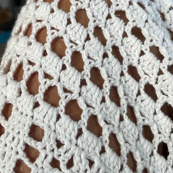 Chico's White Fringe Swim Coverup with Lace Pattern - Picture 10 of 10